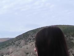 Exposed and hot pair fucking below the blue sky