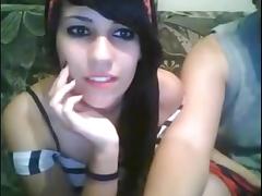 emo teen couple play on cam