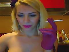 Smoking Girl at the webcam