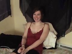 Horny brunette masturbates with toys before taking a shower