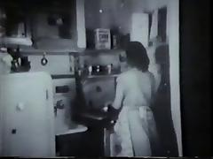 Vintage honey fucked by door to door salesman in kitchen