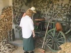 Granny in the barn