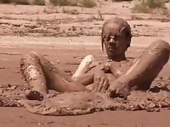 My sexy tits and pussy in mud