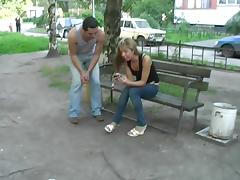 Fun blonde girl liked public fuck