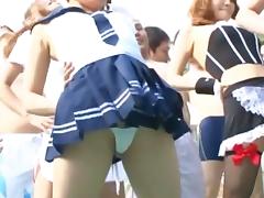 Hot Japanese girls enjoy plenty of cum