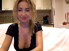 Sexy Blonde Strips And Toys On Cam